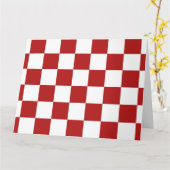 市松模様に赤と白 カード (黄色い花)