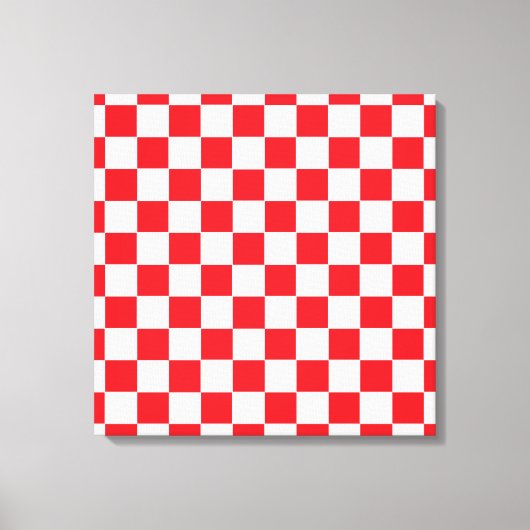 市松模様に赤と白 キャンバスプリント (正面)