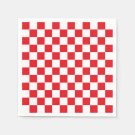 市松模様に赤と白 スタンダードカクテルナプキン