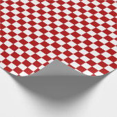 市松模様に赤と白 ラッピングペーパー (角)