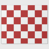 市松模様に赤と白 ラッピングペーパー (フラット)