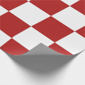 市松模様に赤と白 ラッピングペーパー (角)