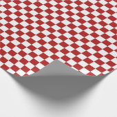 市松模様に赤と白 ラッピングペーパー (角)