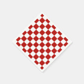 市松模様に赤白レトロ紙 スタンダードカクテルナプキン (角)