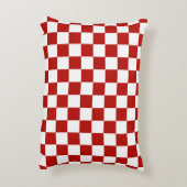 市松模様に赤白幾何レトロ アクセントクッション (裏面(縦))