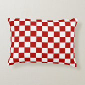 市松模様に赤白幾何レトロ アクセントクッション (裏面)