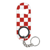 市松模様に赤白幾何レトロ キーホルダー栓抜き (裏面)