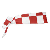 市松模様に赤白幾何レトロ タイヘッドバンド (回転270)