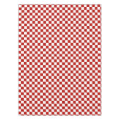 市松模様に赤白幾何レトロ テーブルクロス (正面)