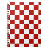 市松模様に赤白幾何レトロ ノートブック (正面)