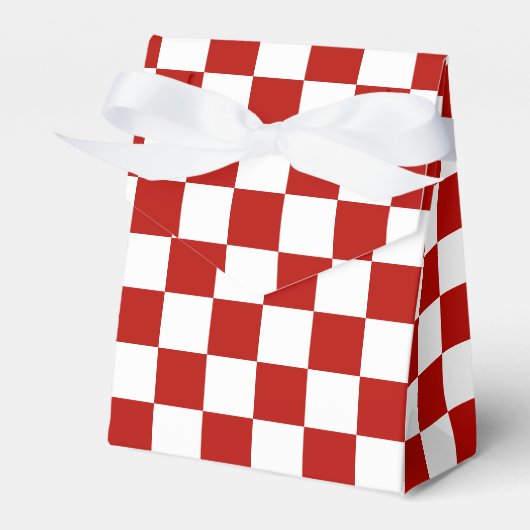 市松模様に赤白幾何レトロ フェイバーボックス (正面サイド)