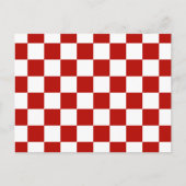 市松模様に赤白幾何レトロ ポストカード (正面)