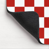 市松模様に赤白幾何レトロ マウスパッド (コーナー)