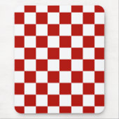 市松模様に赤白幾何レトロ マウスパッド (正面)