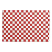 市松模様に赤白幾何レトロ 枕カバー (裏面)