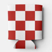 市松模様に赤白幾何レトロ 缶クーラー (裏面)