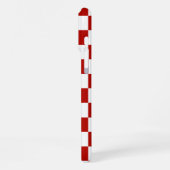 市松模様に赤白幾何レトロ iPhoneケース (左側面)