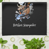 市松模様に過去カウマスコットグリラーブラッカスタムク キッチンタオル (折り畳み)