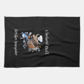 市松模様に過去カウマスコットグリラーブラッカスタムク キッチンタオル (横)