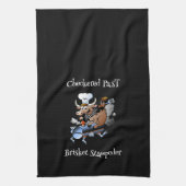 市松模様に過去カウマスコットグリラーブラッカスタムク キッチンタオル (縦)