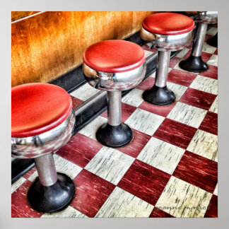 市松模様に過去スクエアプリント ポスター