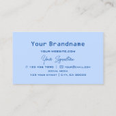 市松模様に青と白モダンのロゴ付きスタイリッシュ 名刺 (裏面)