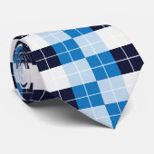 市松模様に青市松模様に模様 ネクタイ (ロール)