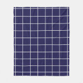 市松模様に青市松模様に白 フリースブランケット (正面)