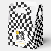 市松模様に黄名門私立校風のスマイルカスタム第1誕生日 フェイバーボックス (オープン)
