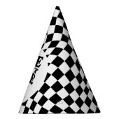 市松模様に黄名門私立校風のスマイル第1期カスタム生日 パーティーハット (右)