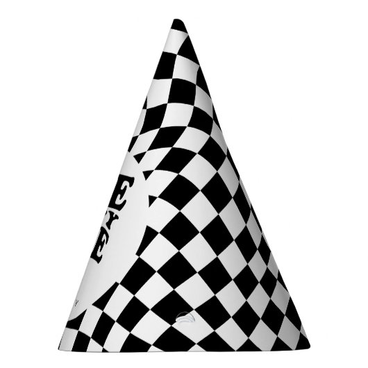 市松模様に黄名門私立校風のスマイル第1期カスタム生日 パーティーハット (右)