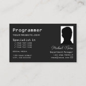 市松模様に黒ダークモダングレイ付きカッコいい 名刺 (裏面)