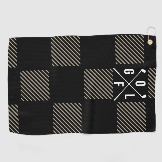 市松模様に ゴルフタオル (横)