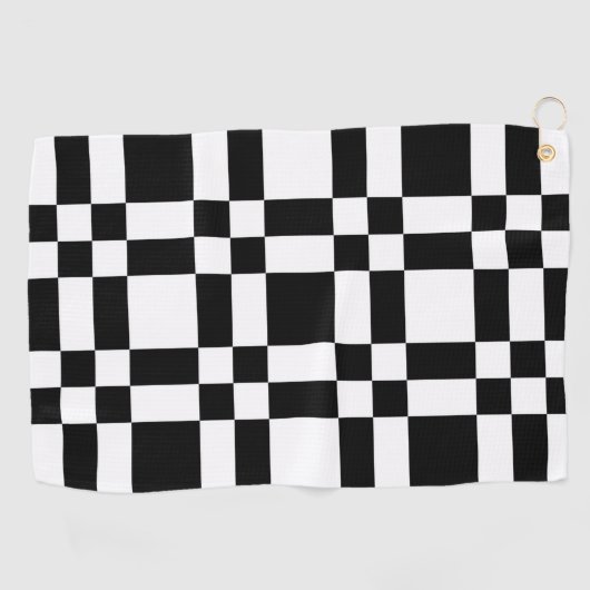 市松模様に ゴルフタオル (横)