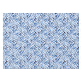 市松模様に,タータンチェック，格子縞，クラシック，青，白 テーブルクロス (正面(横))