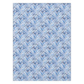 市松模様に,タータンチェック，格子縞，クラシック，青，白 テーブルクロス (正面)