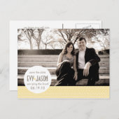 市松模様に+ドット – 日カスタム付の保存 – カナリア 案内ポストカード (正面/裏面)