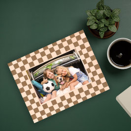 市松模様に レーザー彫刻フレーム