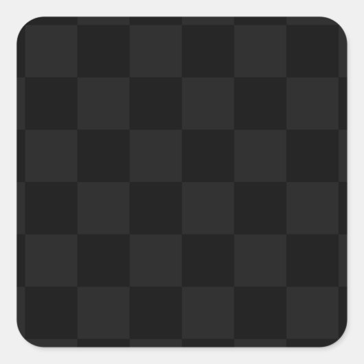 市松模様に – 黒と濃い灰色 スクエアシール (正面)