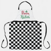 市松模様にBuon Nataleメリークリスマス エプロン (正面)