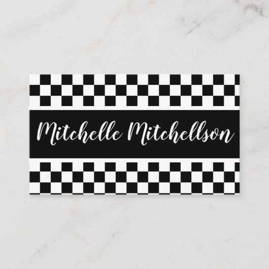 市松模様にBW 名刺 (正面)