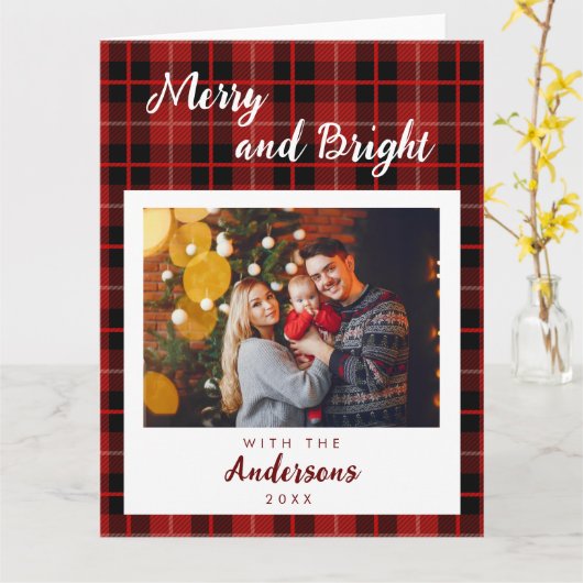 市松模様にChristmas Card カード (黄色い花)