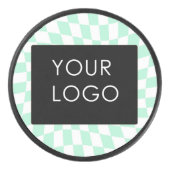 市松模様にMint Customizable Business Add Logo アイスホッケーパック (正面)