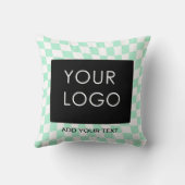 市松模様にMint Customizable Business Add Logo クッション (裏面)