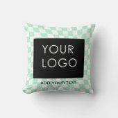 市松模様にMint Customizable Business Add Logo クッション (正面)
