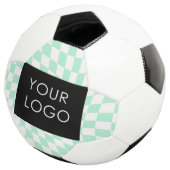 市松模様にMint Customizable Business Add Logo サッカーボール (3/4)