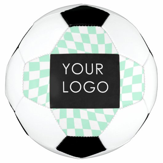 市松模様にMint Customizable Business Add Logo サッカーボール (正面)