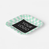 市松模様にMint Customizable Business Add Logo ペーパープレート (傾斜あり)