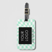 市松模様にMint Customizable Business Add Logo ラゲッジタグ (正面縦)