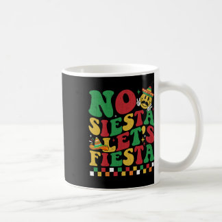 市松模様にNo Siestaレッツフィエスタチンコおもしろいデマ コーヒーマグカップ